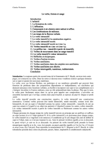 Le verbe, formes et usage Le verbe, formes et usage Introduction