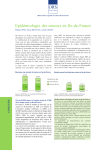 Epidémiologie des cancers en Ile-de-France