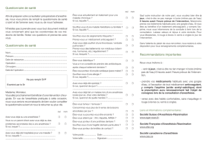 Télécharger le questionnaire de santé - Clinique Vert-Pré
