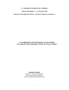 La problématique du développement socio-économique