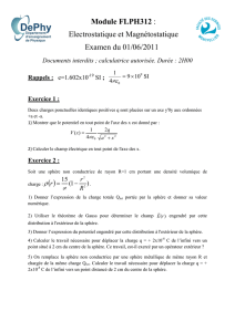 Electrostatique et Magnétostatique Examen du 01/06/2011