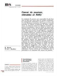 Cancer du poumon, rétinoïdes et RAR/3 - iPubli