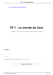 TP 1 : Le monde de Java