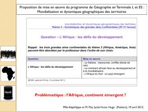 Proposition d`étude sur l`Afrique, les défis du développement en