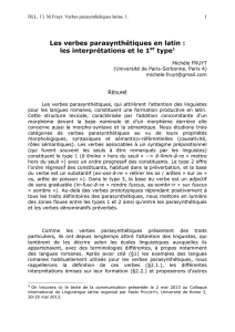 Les verbes parasynthétiques en latin - Université Paris