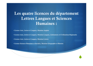 Les quatre licences du département Lettres Langues et Sciences