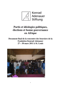 Partis politiques et démocratie en Afrique - Konrad-Adenauer