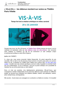 « Vis-à-Vis » : les détenus montent sur scène au Théâtre Paris Villette