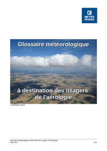 Glossaire météorologique à destination des usagers de l`aérologie