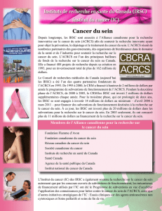Cancer du sein - Instituts de recherche en santé du Canada