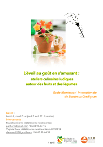 atelier fruits et légumes - Montessori International Bordeaux