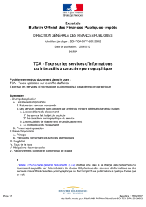 Bulletin Officiel des Finances Publiques-Impôts TCA - Taxe