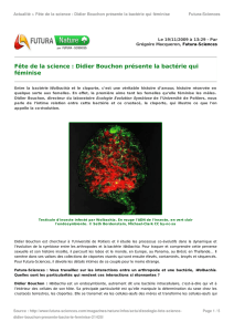 Didier Bouchon présente la bactérie qui féminise - Futura