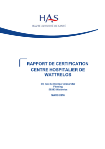Rapport de certification HAS V2014