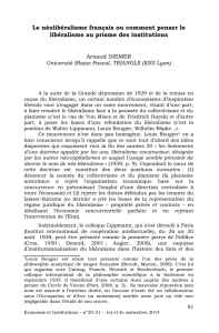 Le néolibéralisme français ou comment penser le libéralisme au