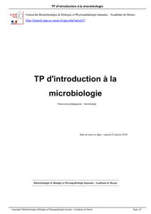 TP d`introduction à la microbiologie