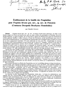 Établissement de la famille des Poupiniidae pour Poupinia hirsuta
