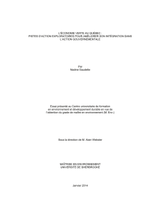 l`&eacute;conomie verte au qu&eacute;bec
