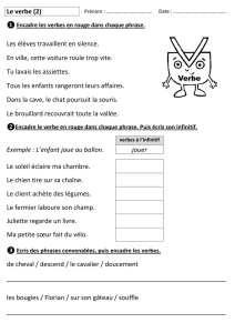 Le verbe (2) Les élèves travaillent en silence. En ville, cette voiture