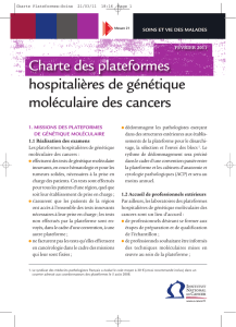 Charte des plateformes hospitalières de génétique