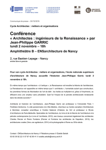 Conférence Jean-Philippe Garric - Architectes