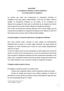 Le changement climatique au jardin d`agrément et en forêt urbaine en
