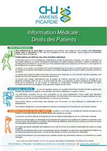 Informations médicales : droits des patients - CHU Amiens