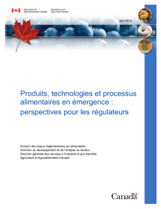 Produits, technologies et processus alimentaires en émergence