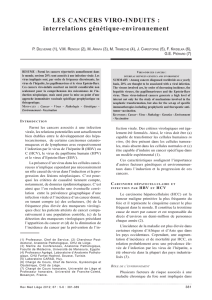 Les cancers viro-induits: interrelations genetique - ORBi