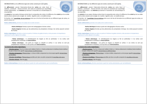 la fiche permettant de reconnaître le type de roche