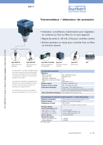 Transmetteur / détecteur de pression