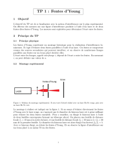 TP 1 : Fentes d`Young - Site d`Olivier Sigwarth