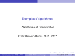 Exemples d`algorithmes