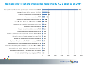 Nombres de téléchargements des rapports du KCE publiés en 2014