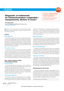 Diagnostic et traitements de l`hémochromatose congénitale