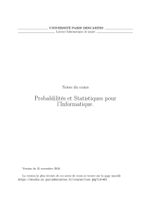 Probablilités et Statistiques pour l`Informatique.