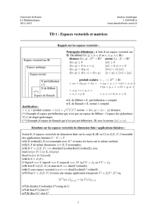 TD 1 : Espaces vectoriels et matrices