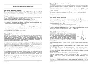 Exercices : Physique Statistique