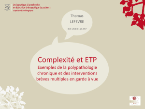 Lefèvre T. : Complexité et ETP : exemples de la