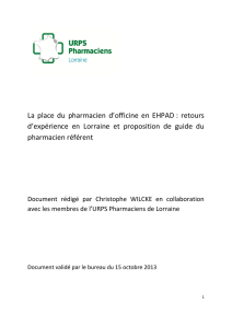 La place du pharmacien d`officine en EHPAD : retours d`expérience