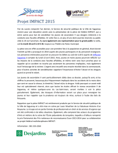 Projet IMPACT 2015 - Ville de Saguenay
