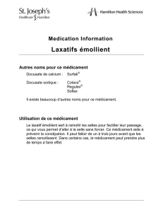 Laxatifs émollients - Info-medicaments (Stool softeners