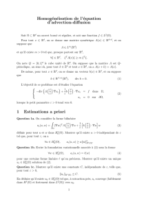 Homogénéisation de l`équation d`advection-diffusion 1