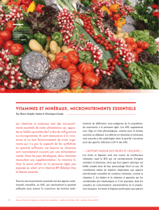 Vitamines et minéraux, micronutriments essentiels