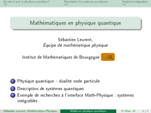 Mathématiques en physique quantique