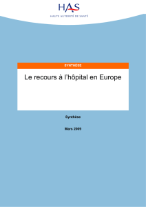 Le recours à l`hôpital en Europe