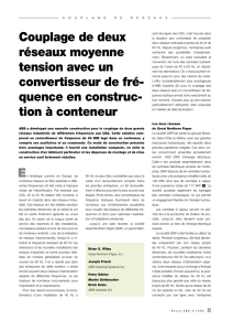 E Couplage de deux réseaux moyenne tension avec
