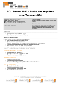SQL Server 2012 - Ecrire des requêtes avec
