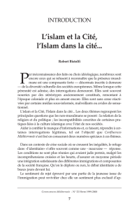 L`islam et la Cité, l`Islam dans la cité