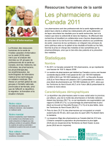 Les pharmaciens au Canada 2011